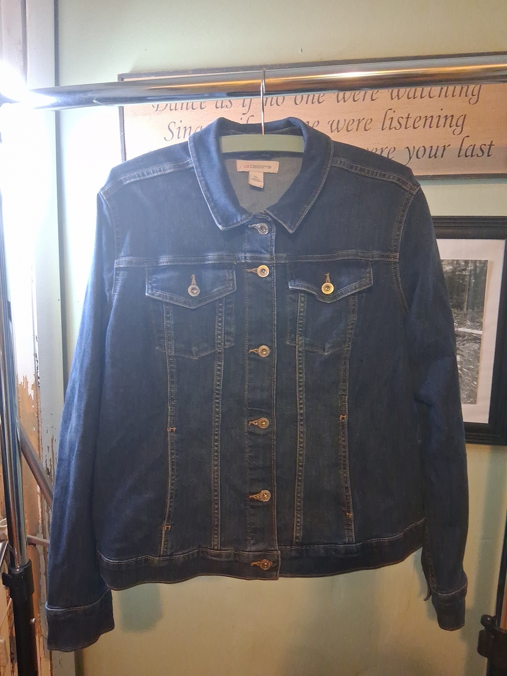 Liz Claiborne Dark Blue Denim Jean Jacket